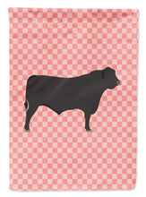 Load image into Gallery viewer, Black Angus Cow Pink Check Garden Flag - Outdoor Decorative Yard Flag