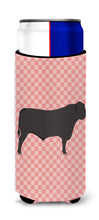 Load image into Gallery viewer, Black Angus Cow Pink Check   Hugger for slim cans