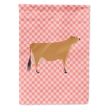 Load image into Gallery viewer, Jersey Cow Pink Check Flag Canvas House Size BB7829CHF