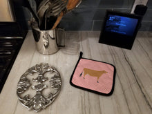 Load image into Gallery viewer, Jersey Cow Pink Check Pot Holders - Set of 2 - Heat-Resistant Kitchen Essentials BB7829PTHD