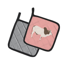 Load image into Gallery viewer, Malvi Cow Pink Check Pot Holders - Set of 2 - Heat-Resistant Kitchen Essentials BB7830PTHD