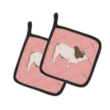 Load image into Gallery viewer, Malvi Cow Pink Check Pot Holders - Set of 2 - Heat-Resistant Kitchen Essentials BB7830PTHD