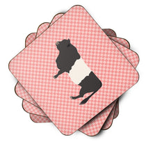 Load image into Gallery viewer, Belted Galloway Cow Pink Check Foam Coaster  BB7831FC