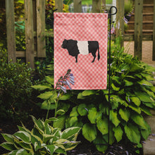 Load image into Gallery viewer, Belted Galloway Cow Pink Check Garden Flag - Outdoor Decorative Yard Flag
