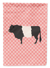 Load image into Gallery viewer, Belted Galloway Cow Pink Check Garden Flag - Outdoor Decorative Yard Flag