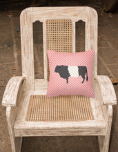 Load image into Gallery viewer, Belted Galloway Cow Pink Check Fabric Decorative Pillow BB7831PW1818