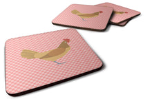 Load image into Gallery viewer, Frisian Friesian Chicken Pink Check Foam Coaster  BB7832FC