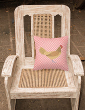 Load image into Gallery viewer, Frisian Friesian Chicken Pink Check Fabric Decorative Pillow BB7832PW1818