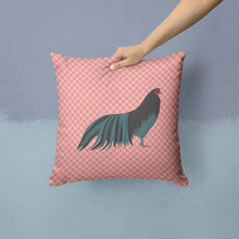 Load image into Gallery viewer, Sumatra Chicken Pink Check Throw Pillow - 14x14 Decorative Pillow – Art for Your Home &amp; Patio BB7833PW1414