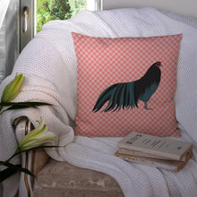 Load image into Gallery viewer, Sumatra Chicken Pink Check Throw Pillow - 14x14 Decorative Pillow – Art for Your Home &amp; Patio BB7833PW1414