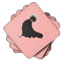 Load image into Gallery viewer, Polish Poland Chicken Pink Check Foam Coaster  BB7834FC