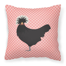 Load image into Gallery viewer, Polish Poland Chicken Pink Check Fabric Decorative Pillow BB7834PW1818