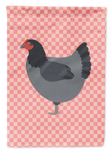 Load image into Gallery viewer, Jersey Giant Chicken Pink Check Garden Flag - Outdoor Decorative Yard Flag