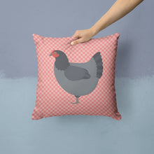 Load image into Gallery viewer, Jersey Giant Chicken Pink Check Throw Pillow - 14x14 Decorative Pillow – Art for Your Home &amp; Patio BB7835PW1414