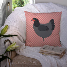 Load image into Gallery viewer, Jersey Giant Chicken Pink Check Throw Pillow - 14x14 Decorative Pillow – Art for Your Home &amp; Patio BB7835PW1414