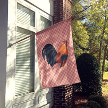 Load image into Gallery viewer, Dutch Bantam Chicken Pink Check Flag Canvas House Size BB7836CHF