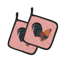 Load image into Gallery viewer, Dutch Bantam Chicken Pink Check Pot Holders - Set of 2 - Heat-Resistant Kitchen Essentials BB7836PTHD