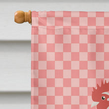 Load image into Gallery viewer, German Langshan Chicken Pink Check Flag Canvas House Size BB7837CHF