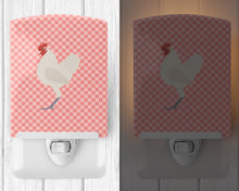 Load image into Gallery viewer, German Langshan Chicken Pink Check Ceramic Night Light BB7837CNL