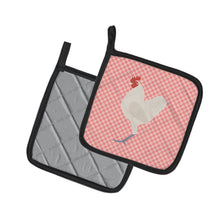 Load image into Gallery viewer, German Langshan Chicken Pink Check Pot Holders - Set of 2 - Heat-Resistant Kitchen Essentials BB7837PTHD