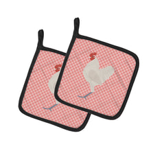 Load image into Gallery viewer, German Langshan Chicken Pink Check Pot Holders - Set of 2 - Heat-Resistant Kitchen Essentials BB7837PTHD