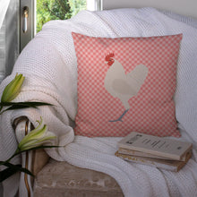 Load image into Gallery viewer, German Langshan Chicken Pink Check Throw Pillow - 14x14 Decorative Pillow – Art for Your Home &amp; Patio BB7837PW1414