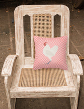 Load image into Gallery viewer, German Langshan Chicken Pink Check Fabric Decorative Pillow BB7837PW1818