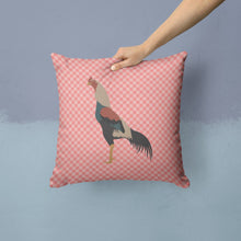 Load image into Gallery viewer, Kulang Chicken Pink Check Throw Pillow - 14x14 Decorative Pillow – Art for Your Home &amp; Patio BB7838PW1414