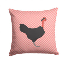 Load image into Gallery viewer, Naked Neck Chicken Pink Check Throw Pillow - 14x14 Decorative Pillow – Art for Your Home &amp; Patio BB7839PW1414