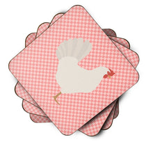 Load image into Gallery viewer, Leghorn Chicken Pink Check Foam Coaster  BB7840FC