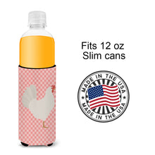 Load image into Gallery viewer, Leghorn Chicken Pink Check   Hugger for slim cans