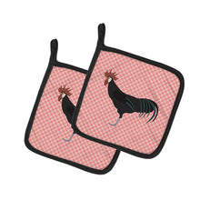 Load image into Gallery viewer, Minorca Ctalalan Chicken Pink Check Pot Holders - Set of 2 - Heat-Resistant Kitchen Essentials BB7841PTHD