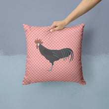 Load image into Gallery viewer, Minorca Ctalalan Chicken Pink Check Throw Pillow - 14x14 Decorative Pillow – Art for Your Home &amp; Patio BB7841PW1414