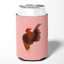 Load image into Gallery viewer, Malaysian Serama Chicken Pink Check Can or Bottle Hugger BB7842CC