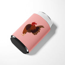 Load image into Gallery viewer, Malaysian Serama Chicken Pink Check Can or Bottle Hugger BB7842CC