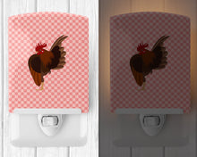 Load image into Gallery viewer, Malaysian Serama Chicken Pink Check Ceramic Night Light BB7842CNL