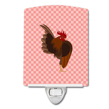 Load image into Gallery viewer, Malaysian Serama Chicken Pink Check Ceramic Night Light BB7842CNL