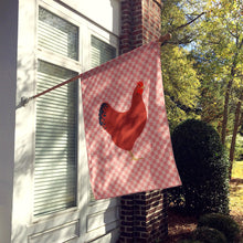 Load image into Gallery viewer, New Hampshire Red Chicken Pink Check Flag Canvas House Size BB7843CHF