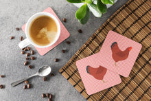 Load image into Gallery viewer, New Hampshire Red Chicken Pink Check Foam Coaster  BB7843FC