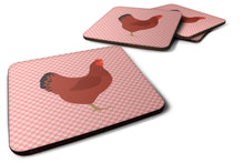 Load image into Gallery viewer, New Hampshire Red Chicken Pink Check Foam Coaster  BB7843FC