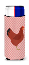 Load image into Gallery viewer, New Hampshire Red Chicken Pink Check   Hugger for slim cans