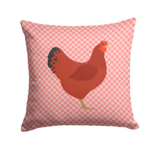 Load image into Gallery viewer, New Hampshire Red Chicken Pink Check Throw Pillow - 14x14 Decorative Pillow – Art for Your Home &amp; Patio BB7843PW1414