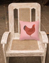 Load image into Gallery viewer, New Hampshire Red Chicken Pink Check Fabric Decorative Pillow BB7843PW1818