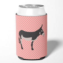 Load image into Gallery viewer, American Mammoth Jack Donkey Pink Check Can or Bottle Hugger BB7844CC
