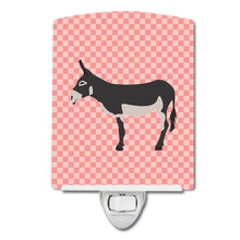Load image into Gallery viewer, American Mammoth Jack Donkey Pink Check Ceramic Night Light BB7844CNL