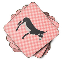 Load image into Gallery viewer, American Mammoth Jack Donkey Pink Check Foam Coaster  BB7844FC