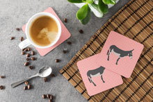 Load image into Gallery viewer, American Mammoth Jack Donkey Pink Check Foam Coaster  BB7844FC