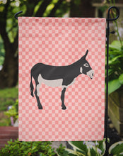 Load image into Gallery viewer, American Mammoth Jack Donkey Pink Check Garden Flag - Outdoor Decorative Yard Flag