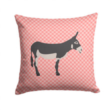 Load image into Gallery viewer, American Mammoth Jack Donkey Pink Check Throw Pillow - 14x14 Decorative Pillow – Art for Your Home &amp; Patio BB7844PW1414