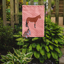 Load image into Gallery viewer, Mule Pink Check Garden Flag - Outdoor Decorative Yard Flag